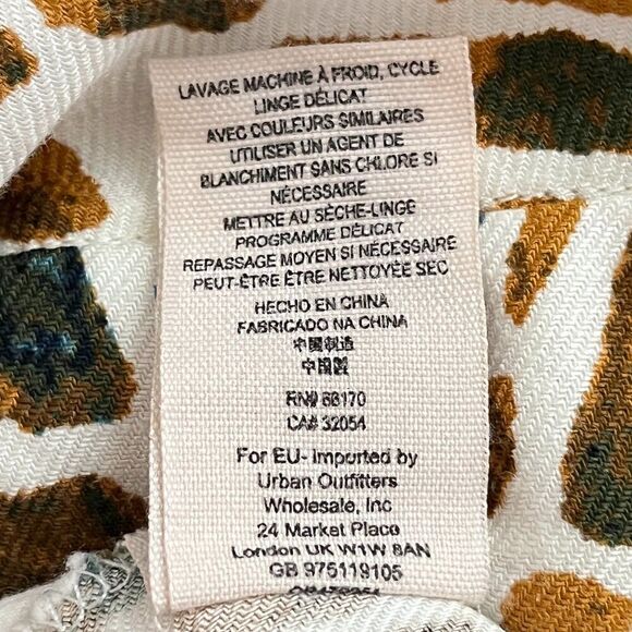 Free People Over And Under Wide Leg Pants XS Linen Blend Geometric Boho NWTf - Picture 14 of 14